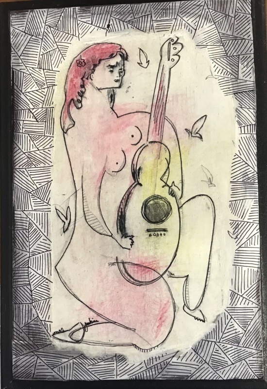 Nude Woman with Guitar