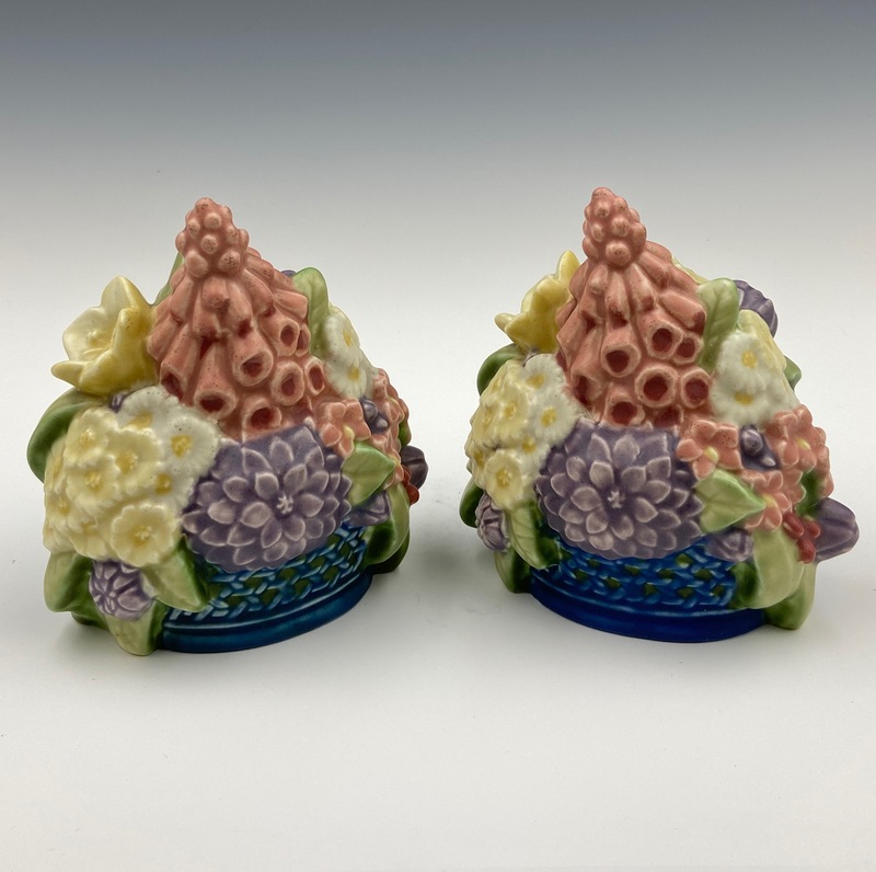 Floral polychrome bookends